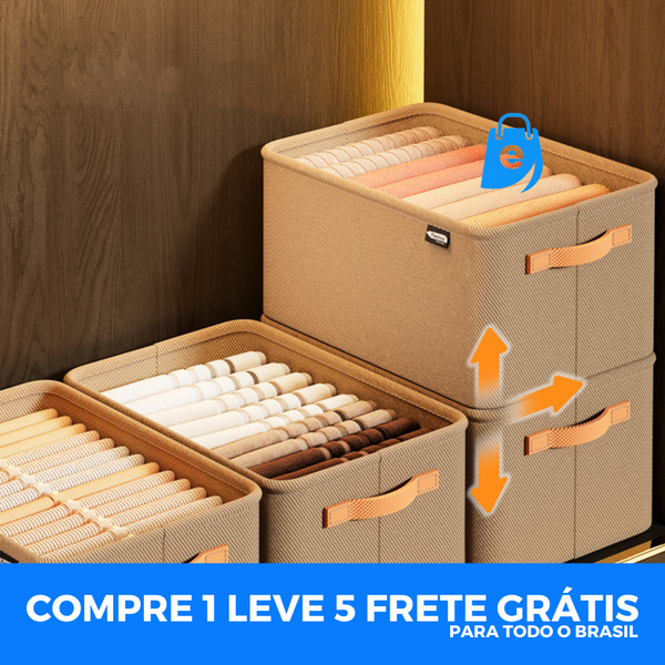 Organizador de Roupas Dobrável - COMPRE 1 LEVE 5 - Somente Hoje!